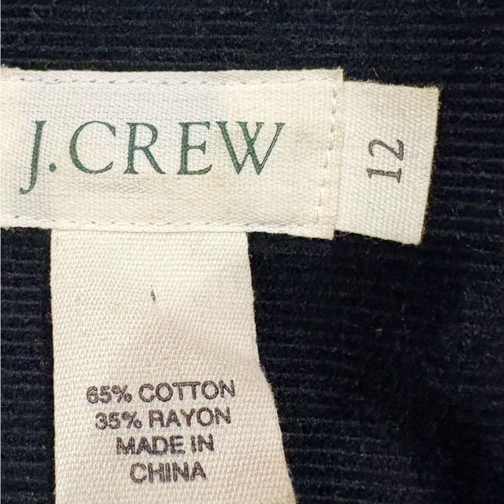 J. Crew Black Corduroy Long Sleeve Shirt Dress - Picture 5 of 12